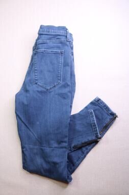 Banana Republic High Rise Traveling Legging Jeans 26x28 Ankle Zip Oak Wash Blue